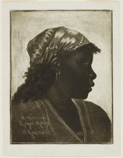 Chefe da Negress, c.1888 (mezzotint) de Henri Charles Guérard