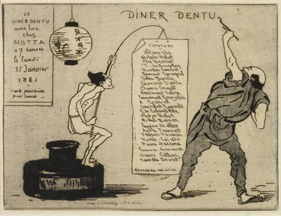 Japonês em um tinteiro, 1881 (gravura, ponto de secagem) de Henri Charles Guérard