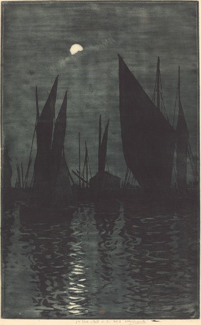 Luar no porto de Dieppe de Henri Charles Guérard