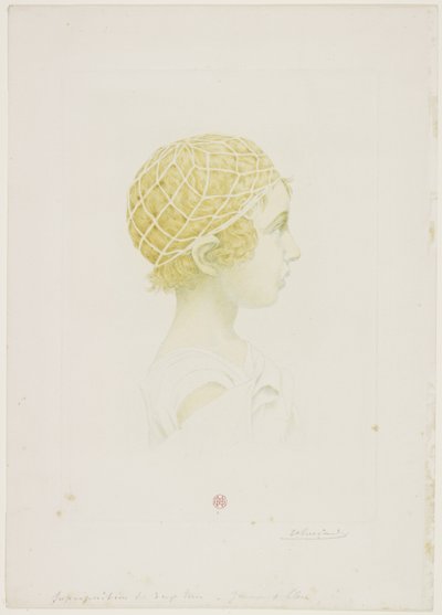 Retrato de Jean Raimond Guérard, c.1890 (ponto seco colorido) de Henri Charles Guérard