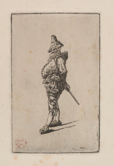 Punchinello, depois de Meissonier, 1876. de Henri Charles Guérard