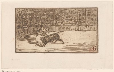 Toureiro de touros numa arena de Henri Charles Guérard