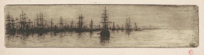 Navios altos em um porto de Henri Charles Guérard
