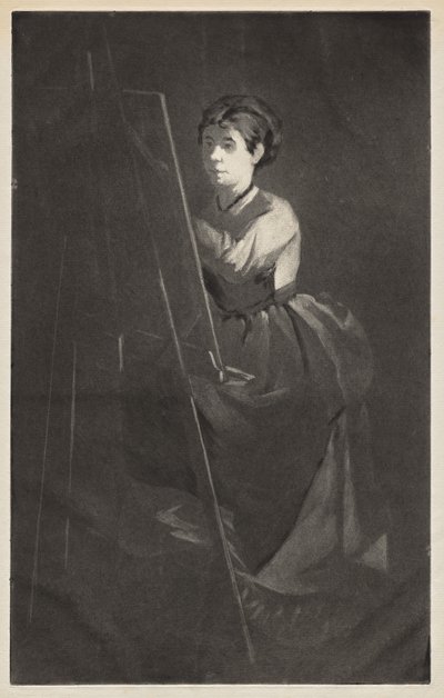 Jovem mulher num cavalete de Henri Charles Guérard