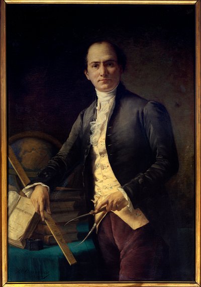 Retrato do astrónomo Jean Baptiste (Jean-Baptiste) Joseph Delambre (1749-1822) - Pintura de Henri Coroenne (1822-1909) - Paris, Musee De l