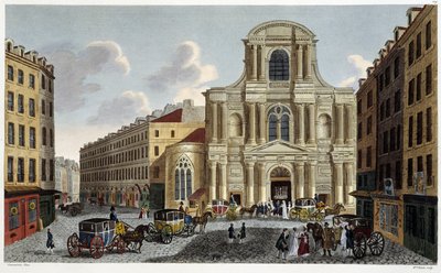 Igreja de Saint-Gervais, cerca de 1820 - em "Vues de Paris" de Courvoisier de Henri Courvoisier-Voisin