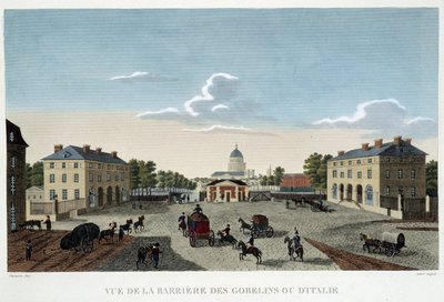 A barreira dos Gobelins ou da Itália, cerca de 1820 - em "Vues de Paris" de Courvoisier de Henri Courvoisier-Voisin
