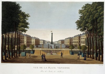 Place Vendôme, vista de um jardim - Paris por Courvoisier de Henri Courvoisier-Voisin