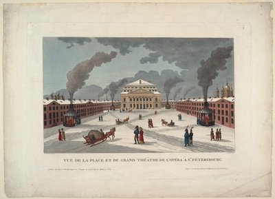 Teatro Bolshoi Kamenny Imperial de São Petersburgo, c. 1811 de Henri Courvoisier-Voisin