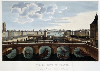 Vista da Pont au Change - em "Vues de Paris" por Courvoisier de Henri Courvoisier-Voisin