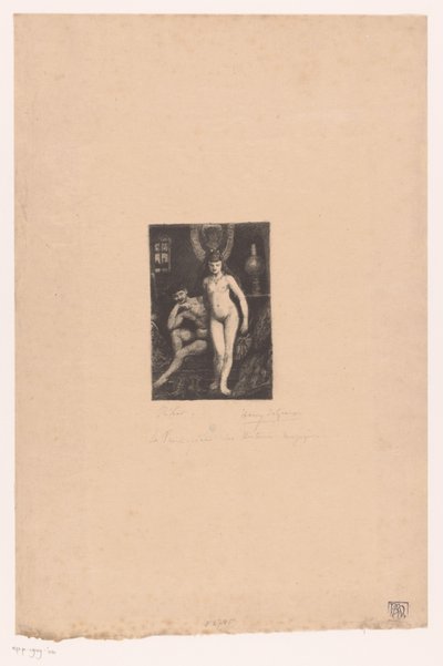 Mulher nua em pé e homem nú sentado de Henri De Groux (signed by artist)