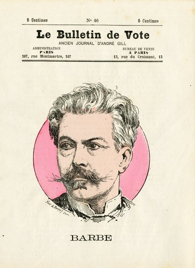Votação 2ª série, Satirical in Colors: Barba - Ilustração de Henri Demare (1846-1888) de Henri Demare