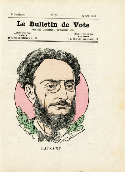 Votação 2ª série, Satirical in Colors: Saindo de Ange - Ilustração de Henri Demare (1846-1888) de Henri Demare
