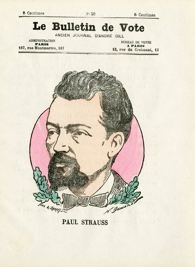 Votação 2ª série, Satirique en Colours: Strauss Paul - Ilustração de Henri Demare (1846-1888) de Henri Demare