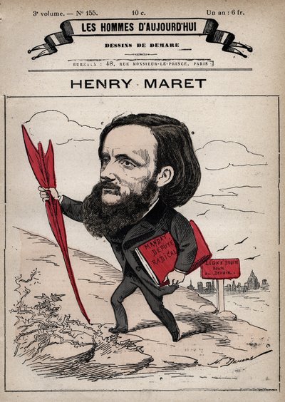 Cartoon of Henri (Henry) Maret (1837-1917) Jornalista e política inglesa - de 