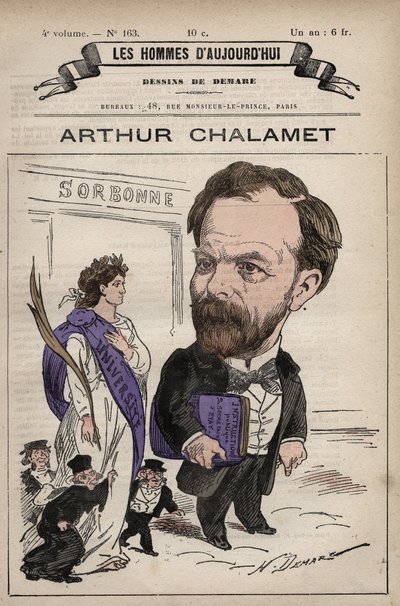 Desenho animado de Jean Marie Arthur Chalamet (1822-1895) político republicano francês - de 