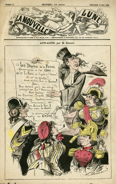 Ilustração de Henri Demare (1846-1888) para a capa da "La Nouvelle Lune". de Henri Demare