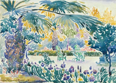 Jardim do Pintor em Saint Clair, 1908 (wc sobre grafite) de Henri Edmond Cross