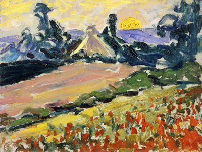 Paisagem ao pôr do sol; Paisagem ao pôr do sol, de Henri Edmond Cross