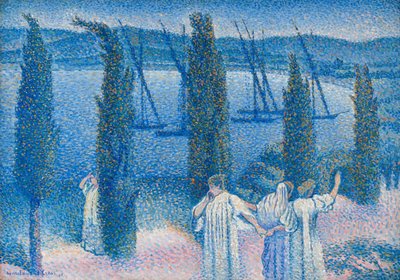 Noturno com ciprestes Cypress Nocturne, 1896. de Henri Edmond Cross