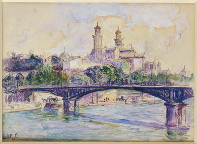 O Sena em frente ao Trocadero de Henri Edmond Cross