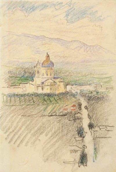 Vista de Santa Maria degli Angeli perto de Assis de Henri Edmond Cross