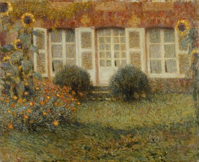 Casa Pavilhão com Girassóis; The Sunflower Pavilion de Henri Eugene Augustin Le Sidaner