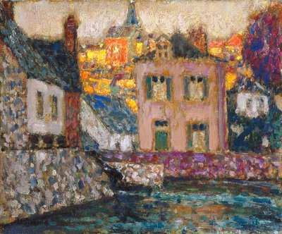 Estudo para casas no rio em Fougères de Henri Eugene Augustin Le Sidaner