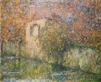 A casa pelo rio de Henri Eugene Augustin Le Sidaner