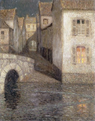 A casa junto ao rio, Chartres; Os maçons do rio, Chartres de Henri Eugene Augustin Le Sidaner