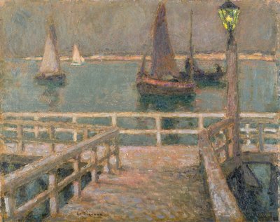 O Cais (óleo) de Henri Eugene Augustin Le Sidaner