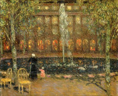 A lagoa do Palais Royal; A Bacia do Palácio Real de Henri Eugene Augustin Le Sidaner