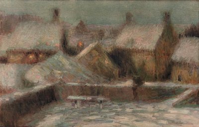Noite de cena de neve, c1901 de Henri Eugene Le Sidaner