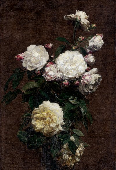 Rosas brancas. Pintura de Henri Fantin-Latour (Fantin Latour de Henri Fantin-Latour