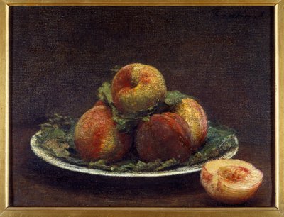 Uma placa de peches Pintura de Henri Fantin Latour (Fantin-Latour de Ignace Henri Jean Fantin Latour