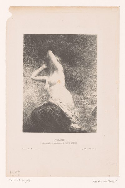 Ariadne deixada para trás na ilha de Naxos Ariane (título no objeto) de Ignace Henri Jean Fantin Latour