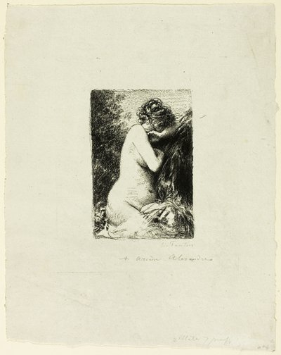 Mulher chorando: estudo de uma mulher sentada no perfil certo de Ignace Henri Jean Fantin Latour
