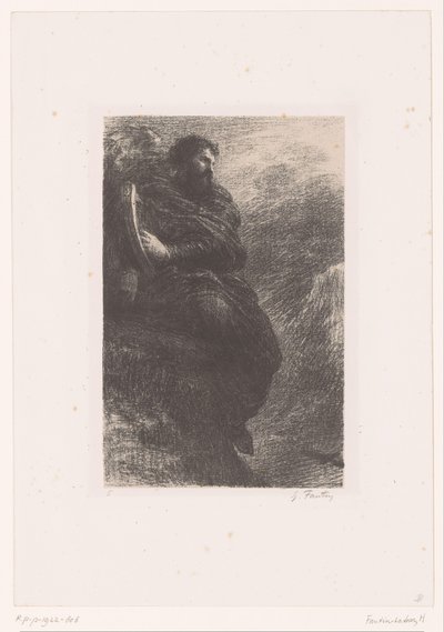 Harold toca sua harpa nas montanhas Harold e Itália. montagnes de aula de dança Vida e obra de Hector Berlioz (título da série) de Ignace Henri Jean Fantin Latour