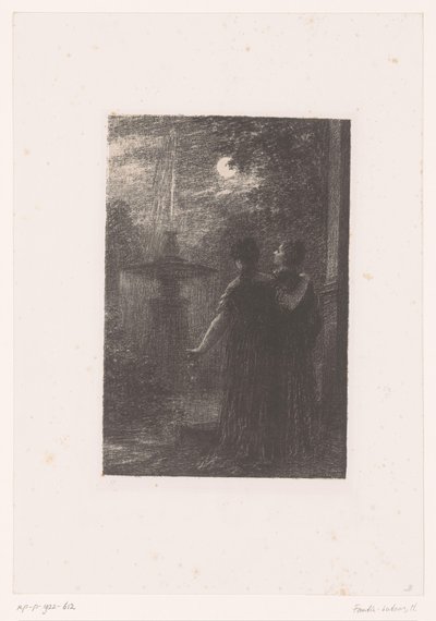 Héro e Ursule por uma fonte ao luar Beatriz e Benedict. Ato I. Noturno Vida e obra de Hector Berlioz (título da série) de Ignace Henri Jean Fantin Latour