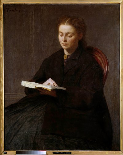 A leitura de Pintura de Henri Fantin Latour (Fantin-Latour de Ignace Henri Jean Fantin Latour