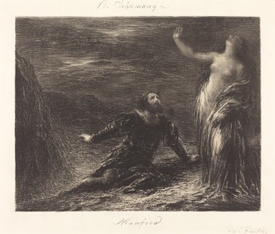Manfred e Astarte (2ª placa) de Ignace Henri Jean Fantin-Latour