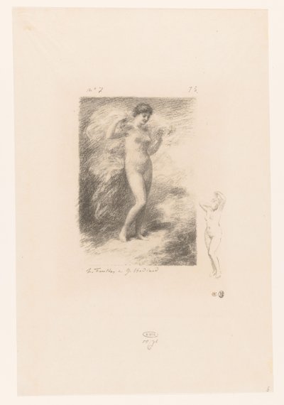 Neere conheceu wapperende sluier Neere Gedichten van André Chénier (título da série) Ilustrações para os Poemas de André Chénier (título da série) de Ignace Henri Jean Fantin Latour