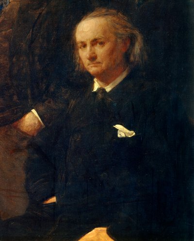 Retrato de Charles Baudelaire - detalhe de: "Homenagem a Eugene Delacroix" Pintura de Henri Fantin Latour (Fantin-Latour de Ignace Henri Jean Fantin-Latour