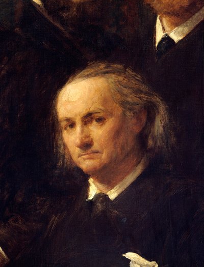 Retrato do poeta Charles Baudelaire (1821-1867) Detalhe do quadro "Hommage a Delacroix" de Henri Fantin Latour (Fantin-Latour de Ignace Henri Jean Fantin Latour