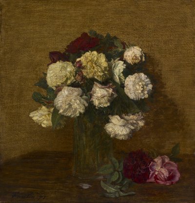 Rosas em um vaso, 1878 de Ignace Henri Jean Fantin-Latour