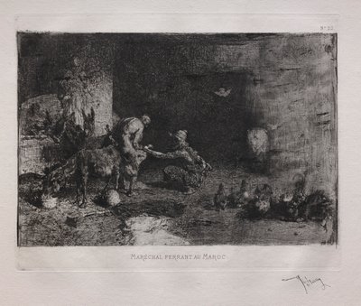 Calçando uma mula em Marrocos de Ignace Henri Jean Fantin-Latour