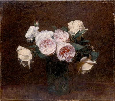 Natureza Morta: rosa, branco e amarelo Rosas, 1894 de Ignace Henri Jean Fantin Latour