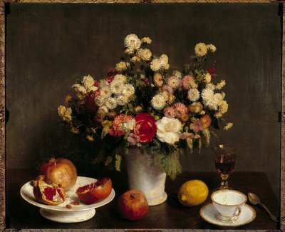 Natureza morta com pintura de frutas de Henri Fantin Latour de Ignace Henri Jean Fantin Latour