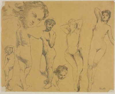 Estudos de nus femininos de Ignace Henri Jean Fantin Latour
