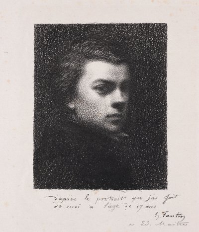 O artista aos 17 anos de Ignace Henri Jean Fantin-Latour